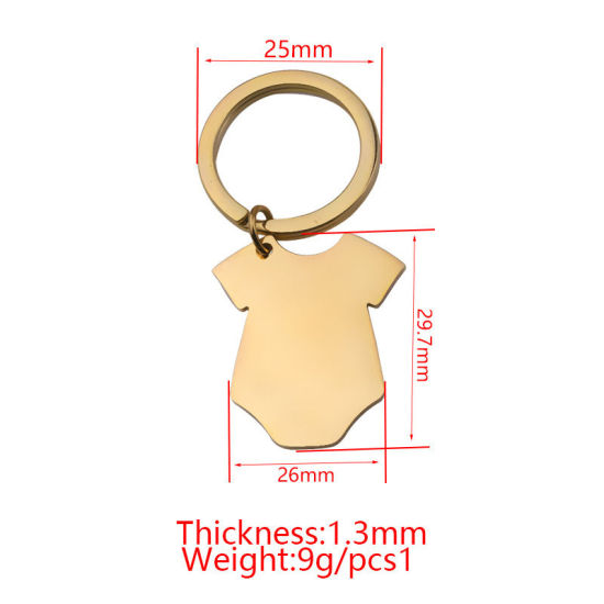 Bild von Stainless Steel Blank Stamping Tags Keychain & Keyring Multicolor Clothes 55mm x 26mm