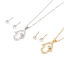 Stainless Steel & Copper Religious Jewelry Necklace Earrings Set Round Hamsa Symbol Hand Micro Pave Clear Cubic Zirconia の画像