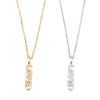 Imagen de Stainless Steel & Copper Valentine's Day Necklace " Love " Clear Cubic Zirconia 