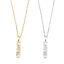 Image de Stainless Steel & Copper Valentine's Day Necklace Gold Plated " Love " Clear Cubic Zirconia 44cm(17 3/8") long, 1 Piece