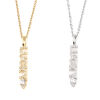Изображение Stainless Steel & Copper Necklace Gold Plated Message " Lucky " Clear Cubic Zirconia 44cm(17 3/8") long, 1 Piece