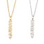 Изображение Stainless Steel & Copper Necklace Gold Plated Message " Lucky " Clear Cubic Zirconia 44cm(17 3/8") long, 1 Piece