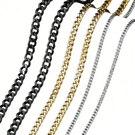 Immagine di Wholesale Curb Link Chain Necklace, Stainless Steel, Unisex Minimalist Gift Jewelry For Retailer, 1 Piece