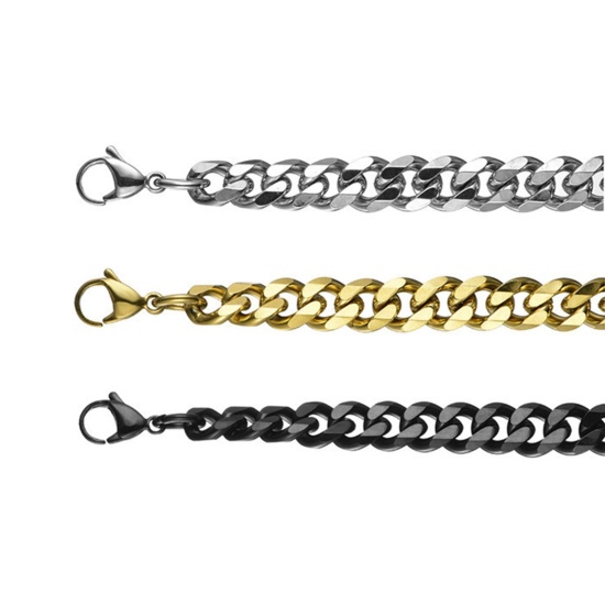 Imagen de Acero Inoxidable Cadena de Eslabones Cubanos Pulseras Al Por Mayor, Unisex Elegante Minimalista Regalo Suministro de Joyería, 1 Unidad