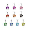Picture of Zinc Based Alloy Pet Memorial Knitting Stitch Markers Pendants Paw Claw Silver Tone Multicolor Heart Glitter 33mm, 2 PCs