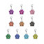 Image de Pendentifs Mémorial d'Animaux Domestiques en Alliage de Zinc Griffe Argent Mat Multicolore Cœur Brillant Paillettes Roue à Distance Fixe 33mm, 2 Pcs