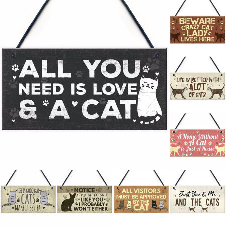 Natural Wood Christmas Hanging Decoration Rectangle Door Sign