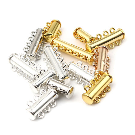 Zinc Based Alloy Magnetic Clasps Cylinder 10 PCs