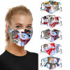 Picture of Cotton Reusable Dustproof Mouth Masks Filter Pocket（Replaceable Filter) Without Filter Green Blue Christmas Snowman