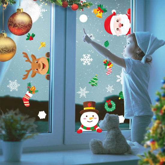 Picture of Christmas Windows Glass Clings Stickers Decals Decorations