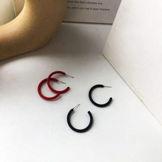 Picture of Hoop Earrings C Shape 1 Pair