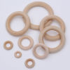 Picture of Natural Wood Connectors Charms Pendants Beige Circle Ring