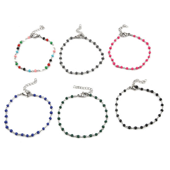 Imagen de Acero Inoxidable Joyería Collar Pulseras Set 45cm longitud, 17cm longitud, 1 Juego ( 2 Unidades/Juego)
