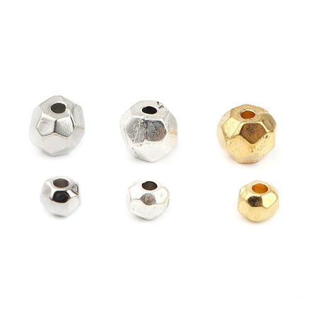 Zinc Based Alloy Spacer Beads Round Faceted 