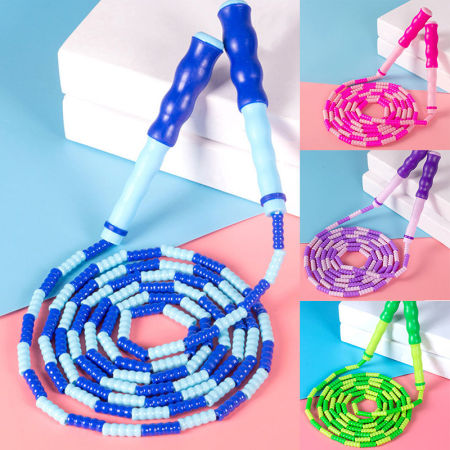 Soft Beaded Adjustable Segmented Fitness Skipping Rope Jump Rope For Men Women Kids, 1 Piece
