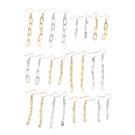 Edelstahl-Gliederkettenohrringe