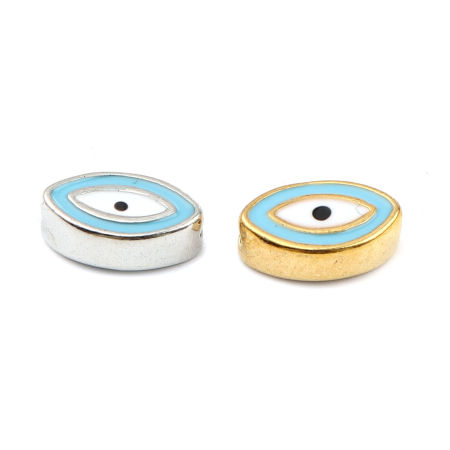 Zinc Based Alloy Religious Spacer Beads Evil Eye Enamel 10 PCs
