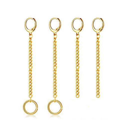 Picture of Stainless Steel Link Chain Hoop Earrings 1 Pair