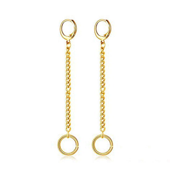 Picture of Stainless Steel Link Chain Hoop Earrings 1 Pair