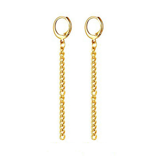 Picture of Stainless Steel Link Chain Hoop Earrings 1 Pair