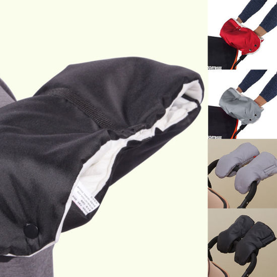 Picture of Stroller warm gloves Winter windproof and cold-proof plus fluffy thick wool stroller gloves