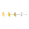 Picture of Zinc Based Alloy Cabochon Settings Ear Post Stud Earrings Findings Round Gold Plated Post/ Wire Size: (21 gauge), 3 Pairs
