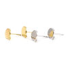 Picture of Zinc Based Alloy Cabochon Settings Ear Post Stud Earrings Findings Round Gold Plated Post/ Wire Size: (21 gauge), 3 Pairs