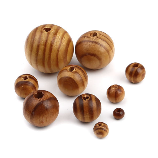 Picture of Natural Pine Wood Spacer Beads Round Circle