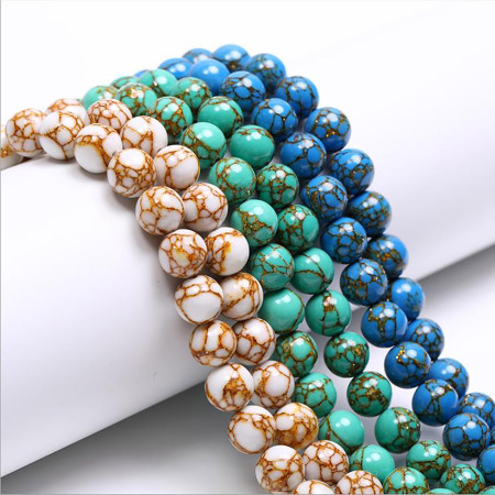 Turquoise ( Synthetic ) Beads 1 Strand