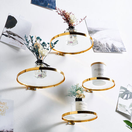 Immagine di Simple Home Decoration Glass Ledge Home Decor Shelf For Flowers Wall Shelves Decorative Plant Flower Pot Rack Wall Shelf Crafts