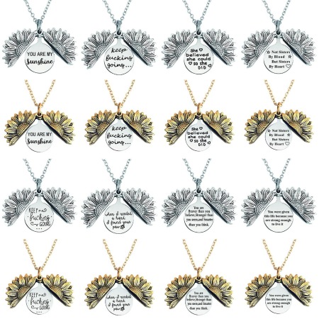 Stainless Steel Positive Quotes Energy Necklace 1 Piece