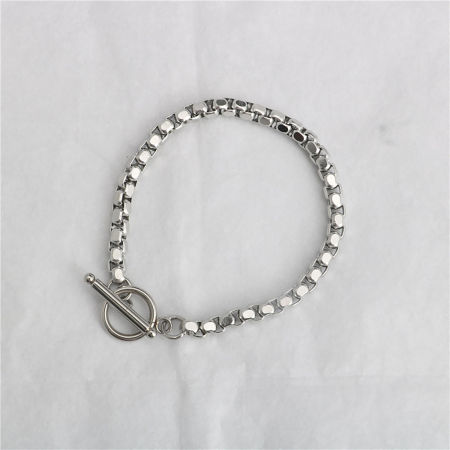 Immagine di Acciaio Inossidabile Catena Braccialetti All'Ingrosso, Donne Minimalista Regalo Fornitura di Gioielli, 1 Pz