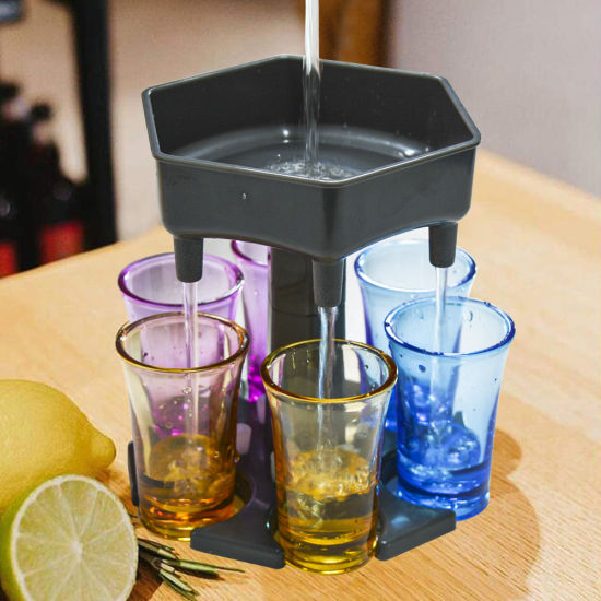 Bild von 6 Shot Glas Dispenser Halter Shot Buddy Wein Cocktail fast Fill Tool Kühler Bier Getränke Getränke Spender Party Bar Zubehör