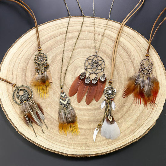 Imagen de Bohemia Collares Pluma 1 Unidad