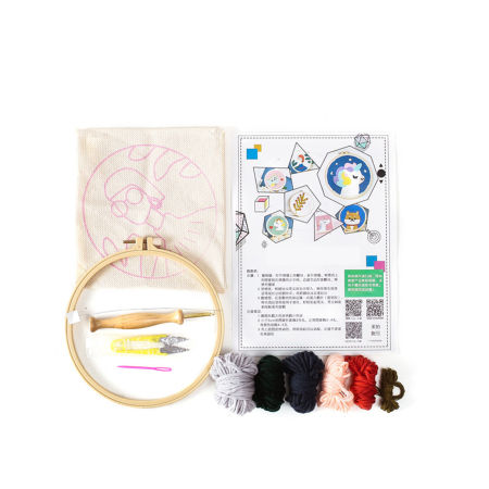Holz Cartoon DIY Hand Poke Stickerei Kit DIY handgemachtes Handwerkszubehör 1 Set