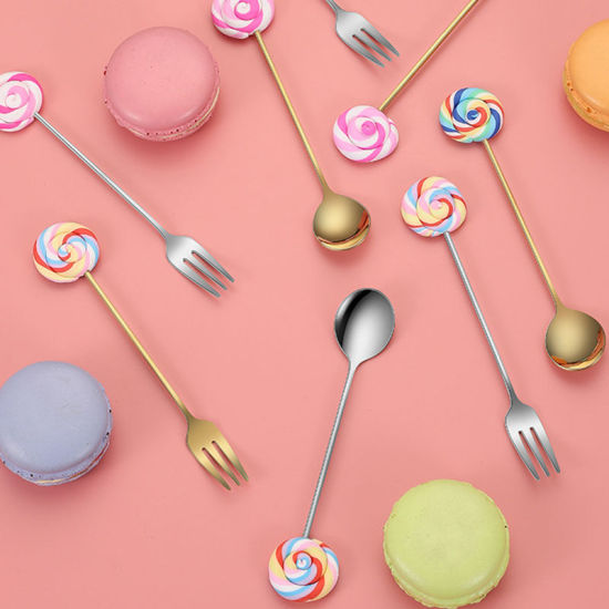 Picture of Creative Lollipop Cartoon 304 Stainless Steel Spoon Fork