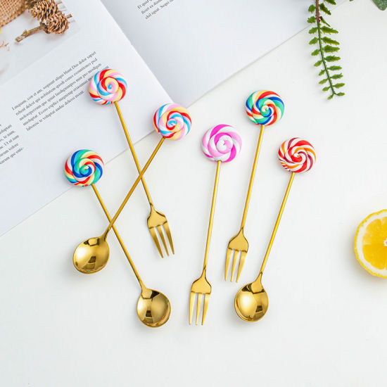 Picture of Creative Lollipop Cartoon 304 Stainless Steel Spoon Fork