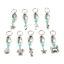 Picture of Acrylic Ocean Jewelry Knitting Stitch Markers Antique Silver Color Cyan 10 PCs