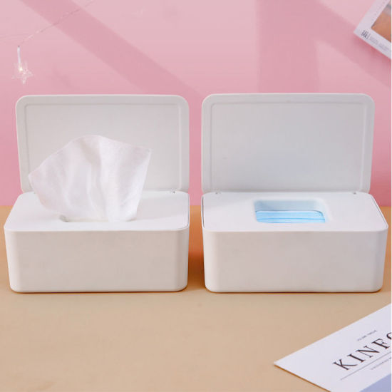 Image de Boîte de rangement scellée détachable antipoussière avec couvercle pour les masques essuie la serviette