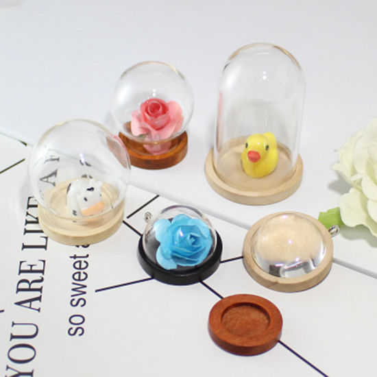 Picture of Glass Miniature Globe Bubble Bottle Vial For Earring Ring Necklace Wish Bottle 1 Set