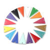 Image de Breloques Sequins Emaillés Double Face en Laiton Triangle Argent Mat Double Face 22mm x 13mm, 10 Pcs