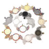 Picture of Zinc Based Alloy Cabochon Settings Pendants Round Wing (Fits 25mm Dia.) 60mm x 40mm, 2 PCs