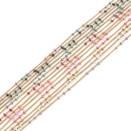 Нержавеющая Сталь Снаряженные Цепи Позолоченный С Эмалью 2мм, 1 М