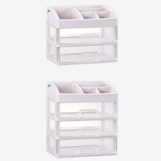 Image de 2020 nouveau maquillage organisateur tiroirs en plastique cosmétique boîte de rangement bijoux conteneur maquillage cas maquillage pinceau titulaire organisateurs boîte