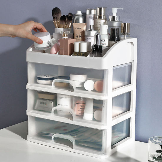 Image de 2020 nouveau maquillage organisateur tiroirs en plastique cosmétique boîte de rangement bijoux conteneur maquillage cas maquillage pinceau titulaire organisateurs boîte