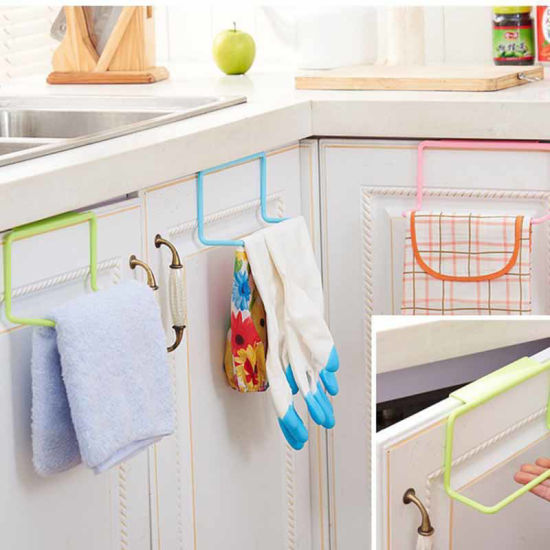 Picture of Bathroom Kitchen Cabinet Cupboard Hanger Closet organizer Bathroom Kitchen accessories Storage baskets Towel Rack Hanging Holder