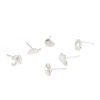 Picture of Zinc Based Alloy Weather Collection Ear Post Stud Earrings Findings Umbrella Silver Tone Cloud