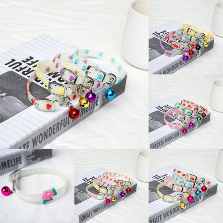 Pet Glowing Collars with Bells Glow at Night Dogs Cats Necklace Light Luminous Neck Ring Accessories Drop Shipping