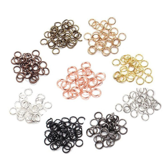 Picture of Iron Based Alloy Open Jump Rings Findings For Jewelry Making Multicolor Round