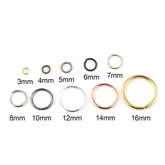 Picture of Iron Based Alloy Open Jump Rings Findings For Jewelry Making Multicolor Round